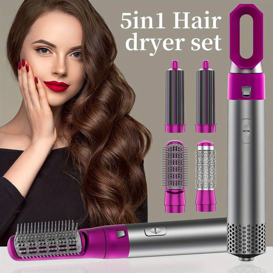 5 In 1 Hair Dryer Set, Hot Air Comb Hair Straightener Dryer
